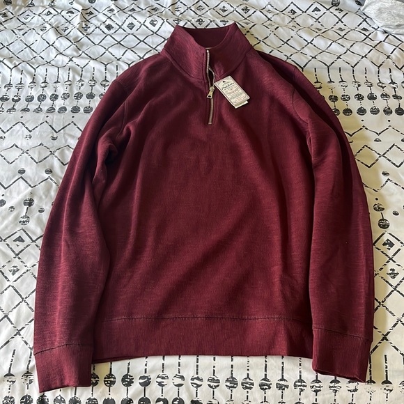 Flag and Anthem NEW 1/4 zip Maroon Long Sleeve - Picture 1 of 2